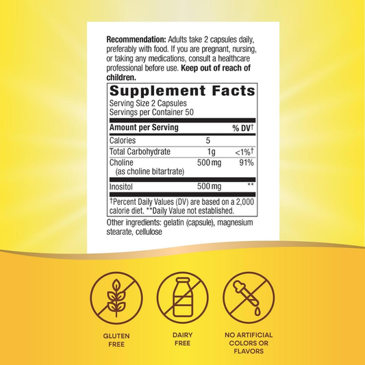 Colina & Inositol - 1,000mg - 100 Cápsulas
