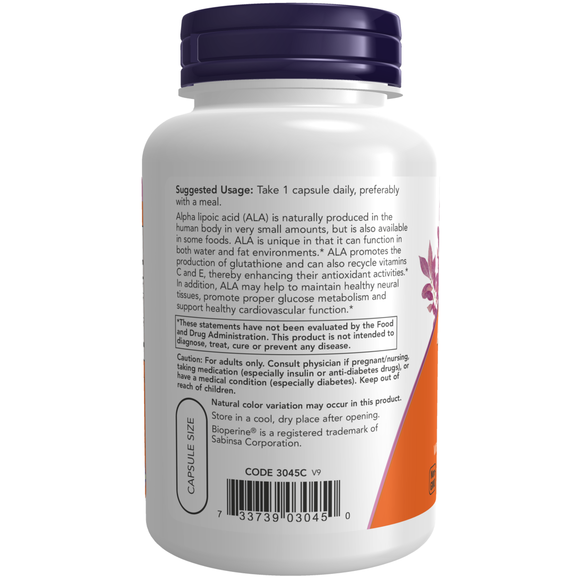 Ácido alfa lipoico 600 mg (120 VCAPS)/Alpha Lipoic Acid 600 mg