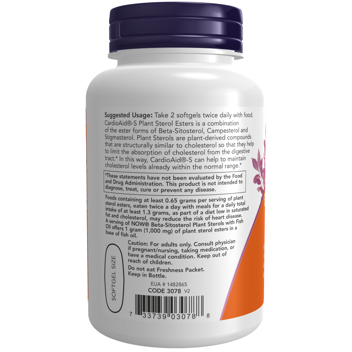 Cápsulas blandas de esteroles vegetales de beta-sitosterol (90 caps bandas) / Beta-Sitosterol Plant Sterols Softgels (90 softgels)