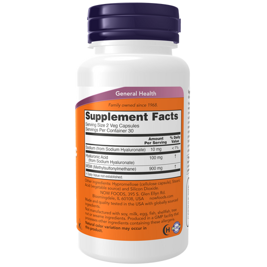 Ácido Hialurónico con MSM 50mg (60 Veg Caps) / Hyaluronic Acid with MSM