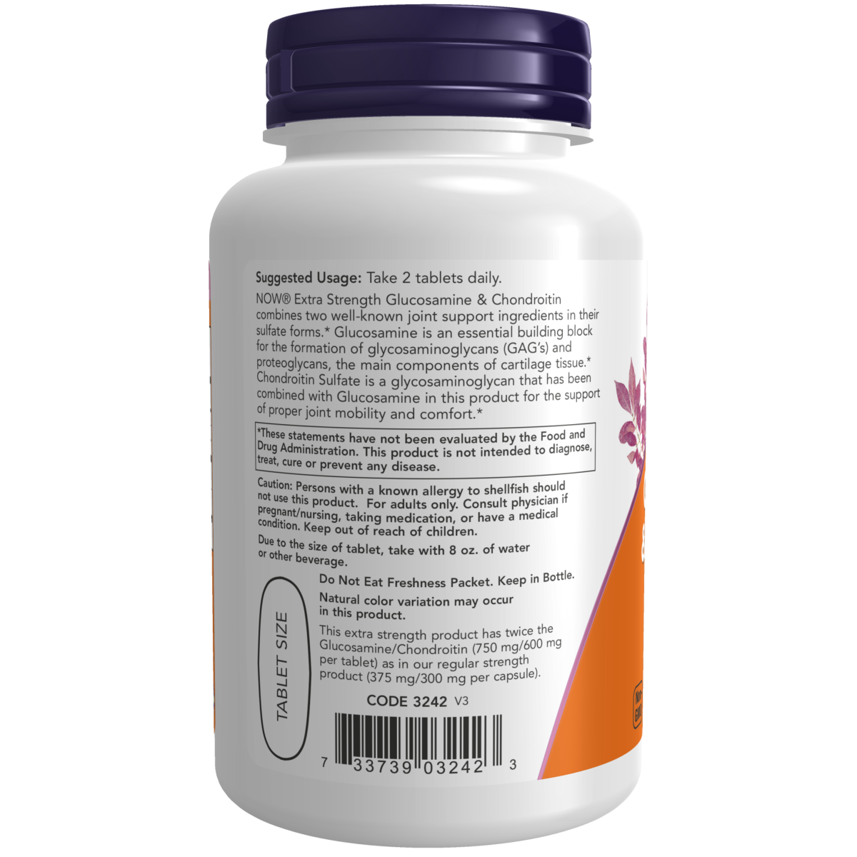 Glucosamina 1500mg & Condroitina 1200 mg Extra Fuerte (60 tabs)/ Glucosamine & Chondroitin Extra Strength 60 Tabs