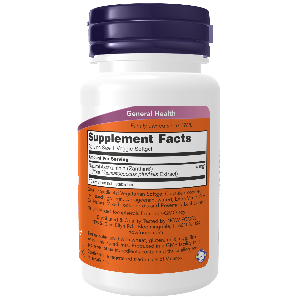 Astaxantina 4mg /Astaxanthin 4 mg (60 Veggie softgels)