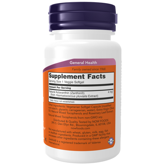 Astaxantina 4mg /Astaxanthin 4 mg (60 Veggie softgels)