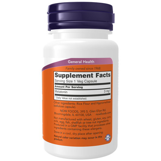 Melatonina 3mg (60 VegCaps)/ Melatonin 3 mg