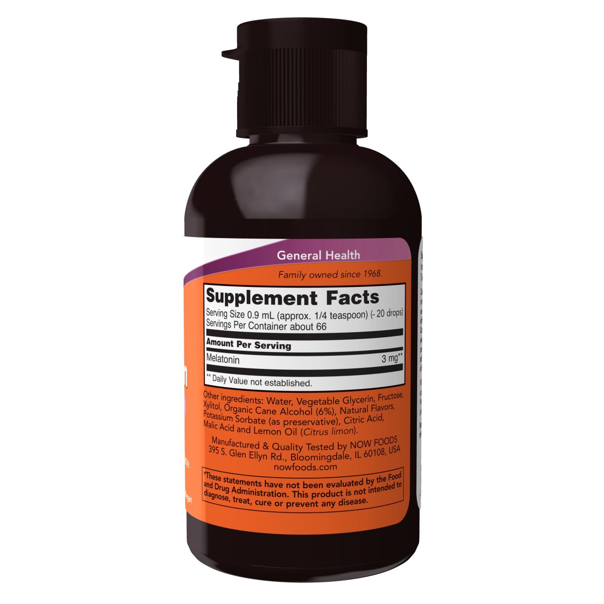 Melatonina liquida 2 fl. onz. (59 ml) / Liquid Melatonin