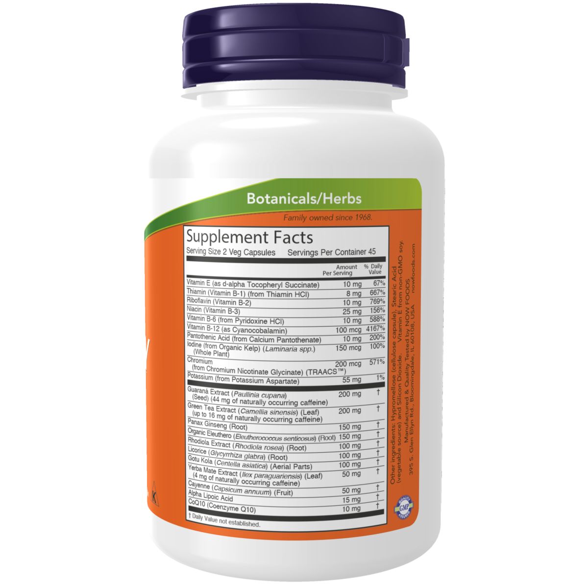 Energy Metabolic and Adrenal Support. (90 Veg Capsules) / Metabolismo y Soporte Adrenal