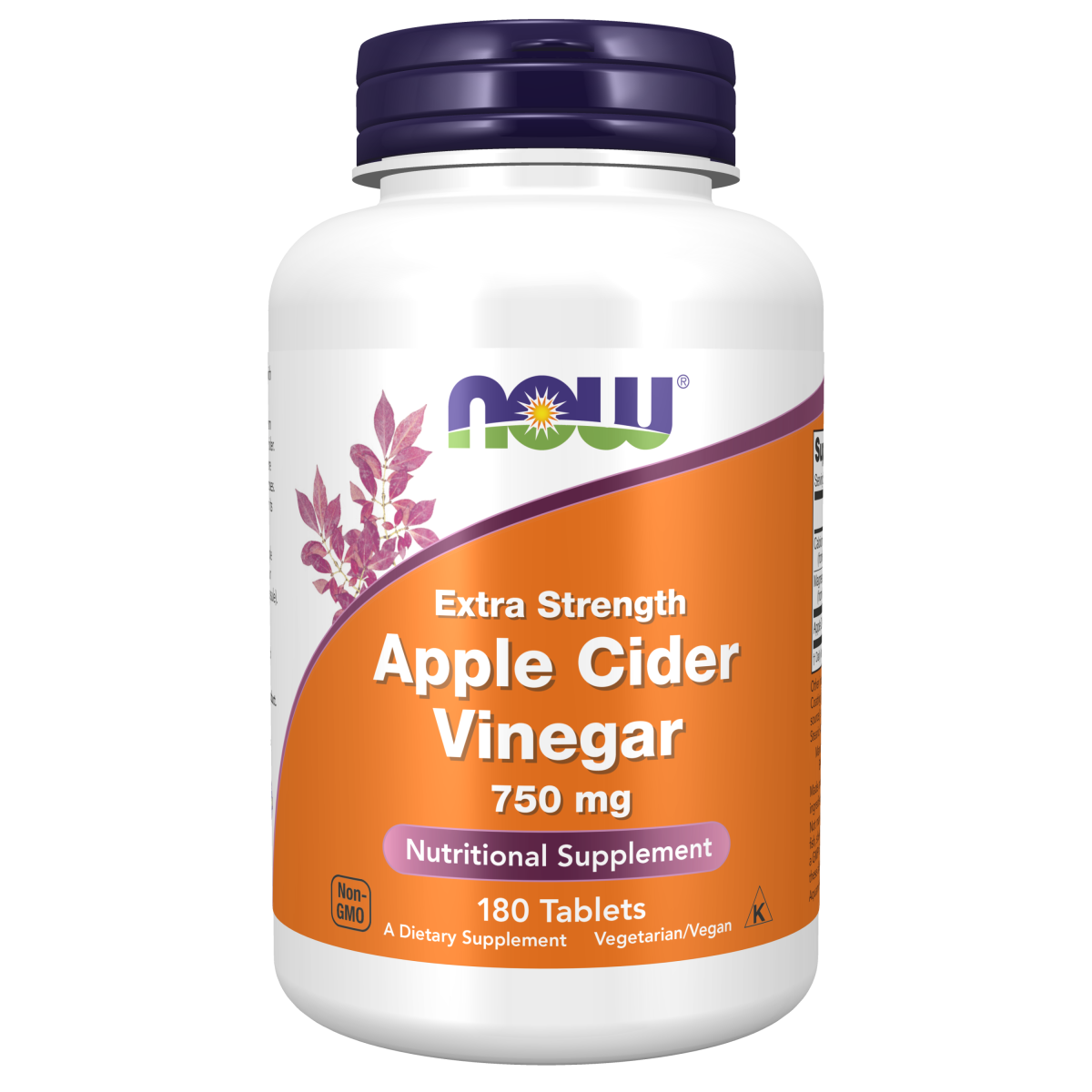 Vinagre de sidra de manzana, tabletas extra fuertes (750mg) / APPLE CIDER VINEGAR 750MG 180 TABLETS