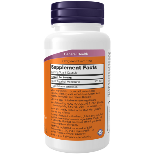 Membrana de Cáscara de Huevo 500 mg (60 vcaps) / Natural Eggshell Membrane 500mg (60 vcaps)