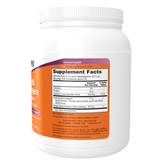 Proteína multi colágeno tipos I, II y III en polvo (16oz)454gr/Multi Collagen Protein Types I, II & III Powder