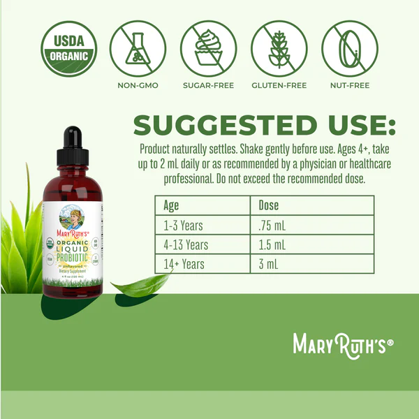 Probiótico Líquido Orgánico (120ml) / Probiotic Drops, Unflavored, Org, 4 oz
