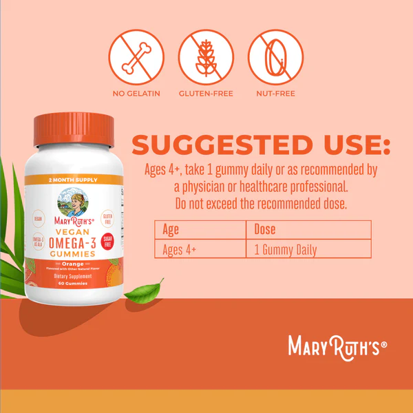 Omega-3 en Gominolas Veganas (60 gomitas), Mary Ruth´s