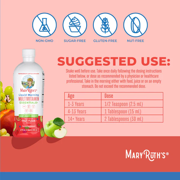 Multivitamínico Matutino, Ponche de Frutas (32fl oz/ 946ml), Mary Ruth´s