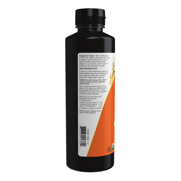 Aceite liquido de semilla de lino orgánico (12 fl. onz ) /Flax Seed Oil Liquid, Organic