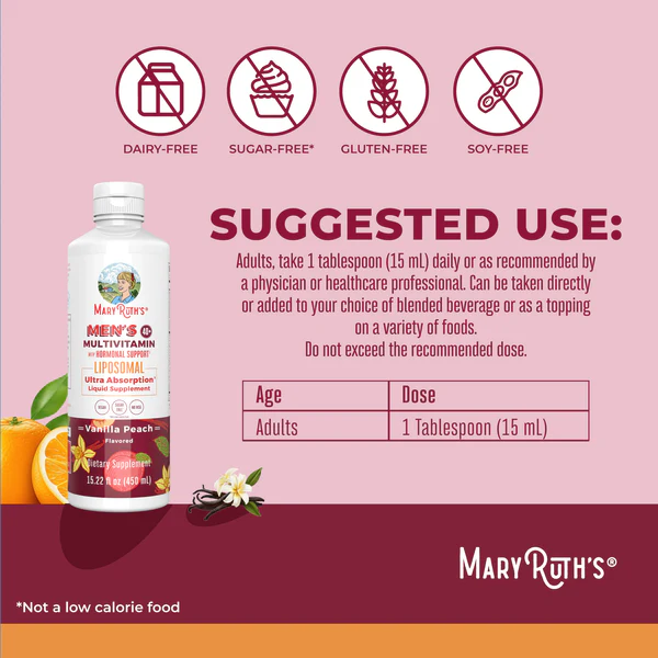 Multivitamínico Liposomal 40+ para Hombres (15.22 fl oz/450ml), Mary Ruth´s
