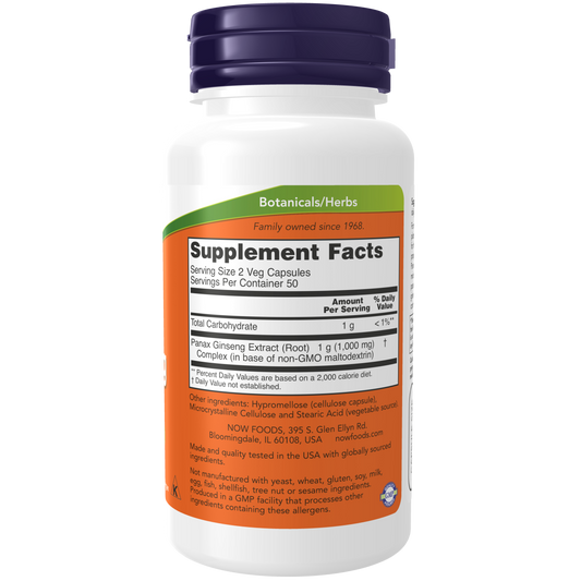 extracto de Panax Ginseng 1000mg (100 VCAPS) /Panax Ginseng Extract