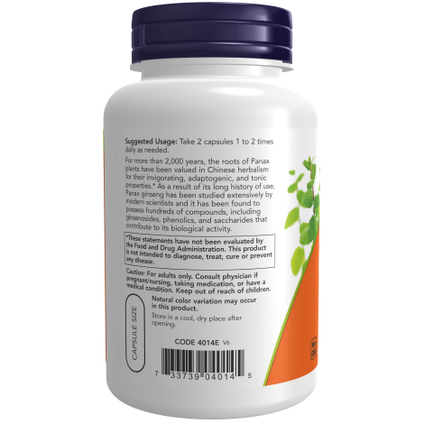 Extracto de Panax Ginseng 500mg (250 Veg Caps)/ Panax Ginseng Extract