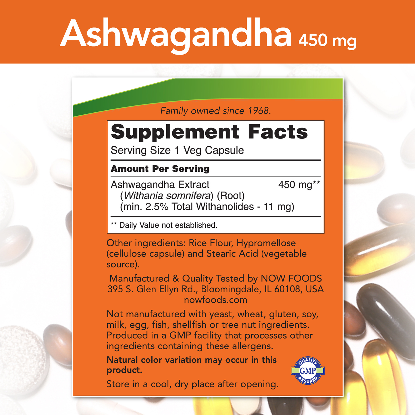 Ashwaganda Extracto 450 mg (90 VegCaps) / Ashwagandha 450 mg