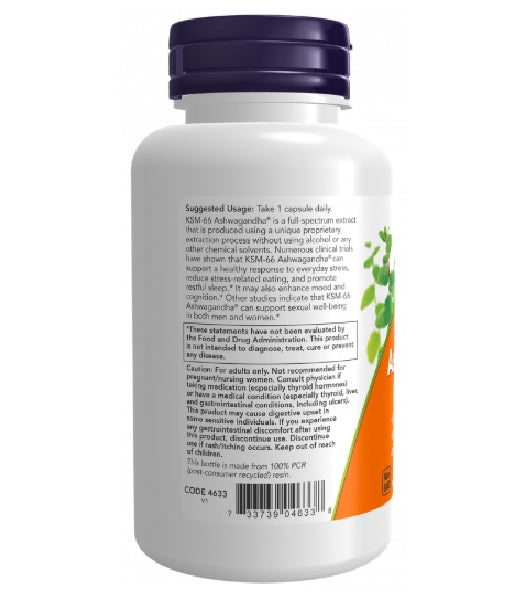 KSM-66 Ashwagandha® 600 mg (90 Cápsulas Vegetales)