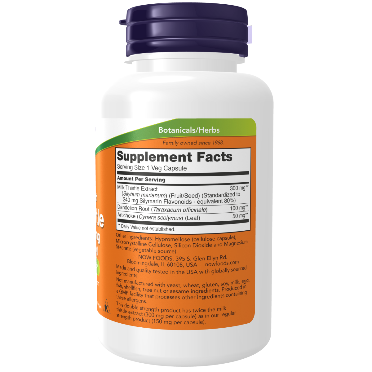 Cardo Mariano doble potencia, 300 mg (100 Veg Caps) / Silymarin Milk Thistle Double Strength 300 mg