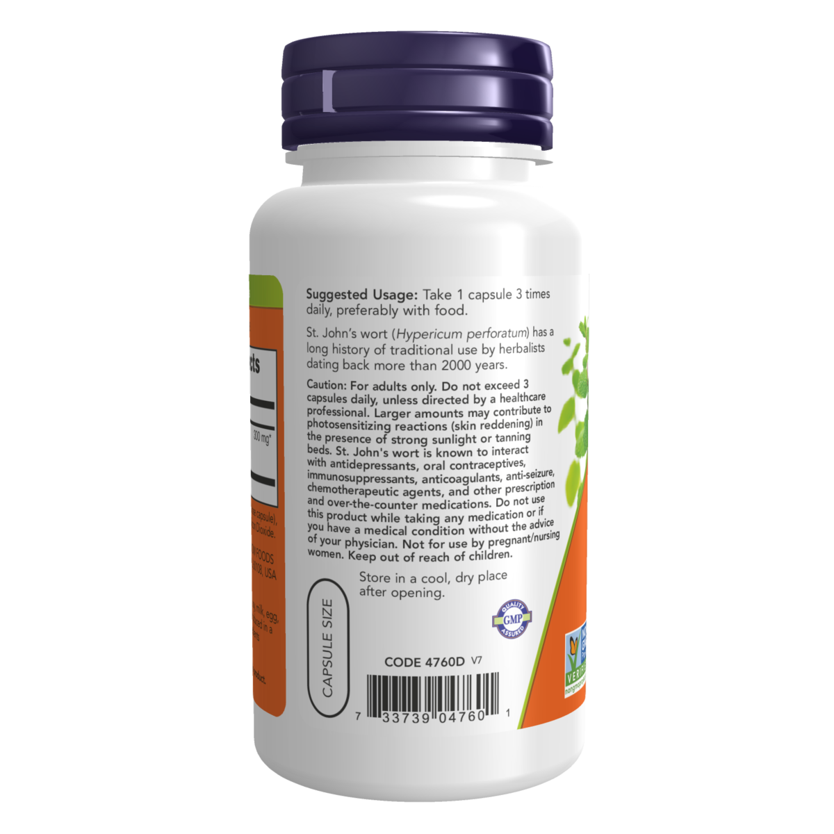 Hierba St. John 300 mg (100 Veg Caps)/ St. John's Wort 300 mg