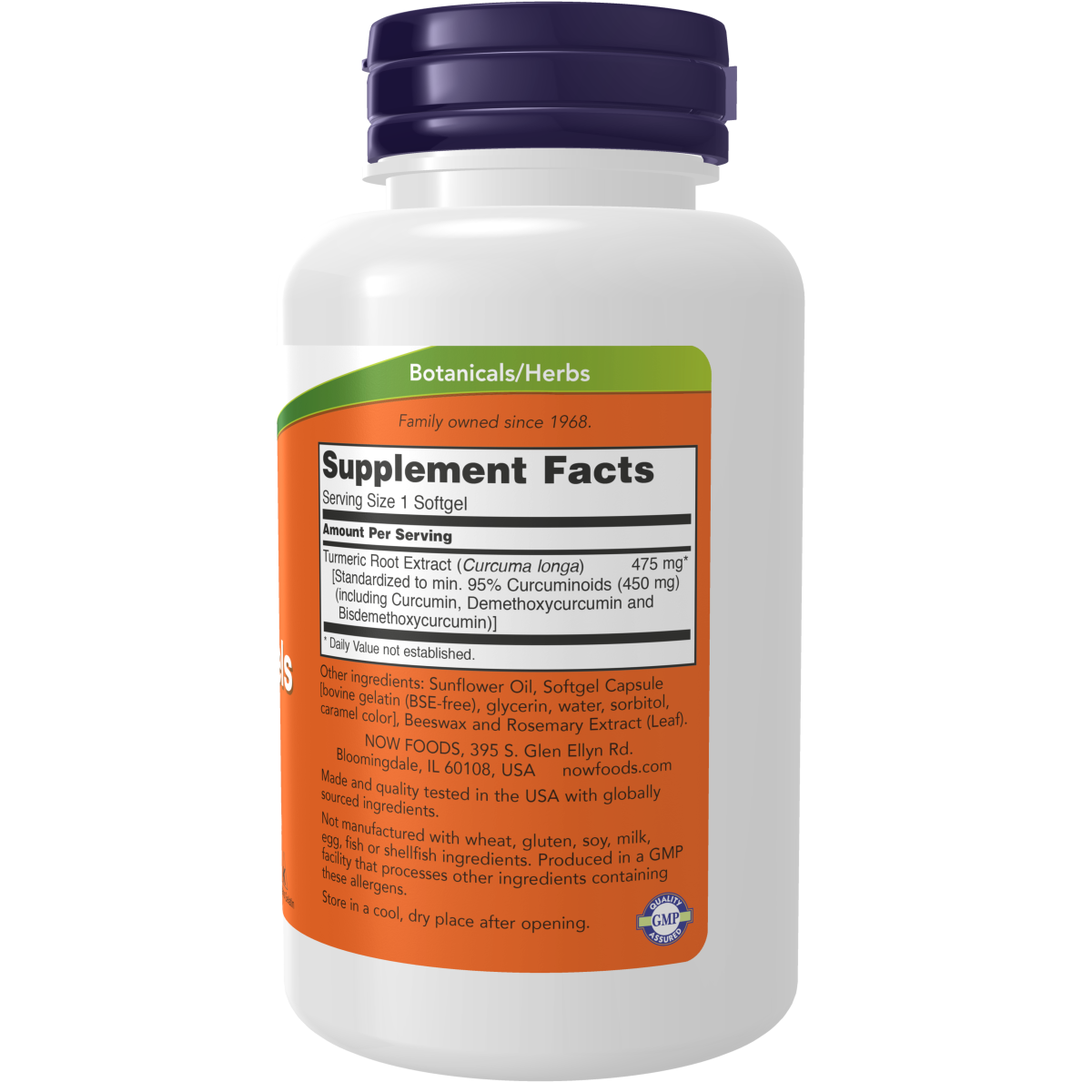 Cúrcuma y Curcumina 475mg (60 capsulas gel) /Turmeric Curcumin soft Gels