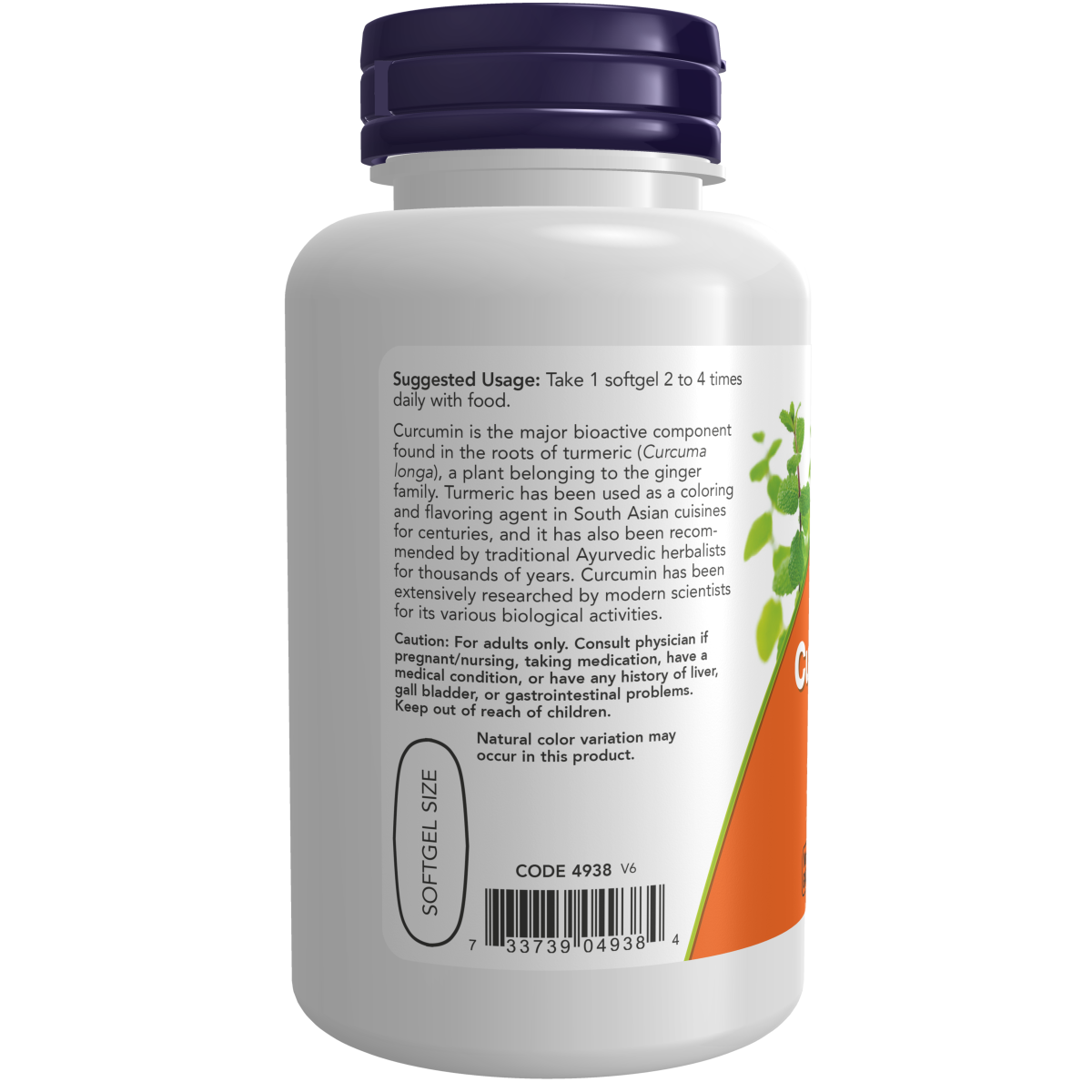 Cúrcuma y Curcumina 475mg (60 capsulas gel) /Turmeric Curcumin soft Gels