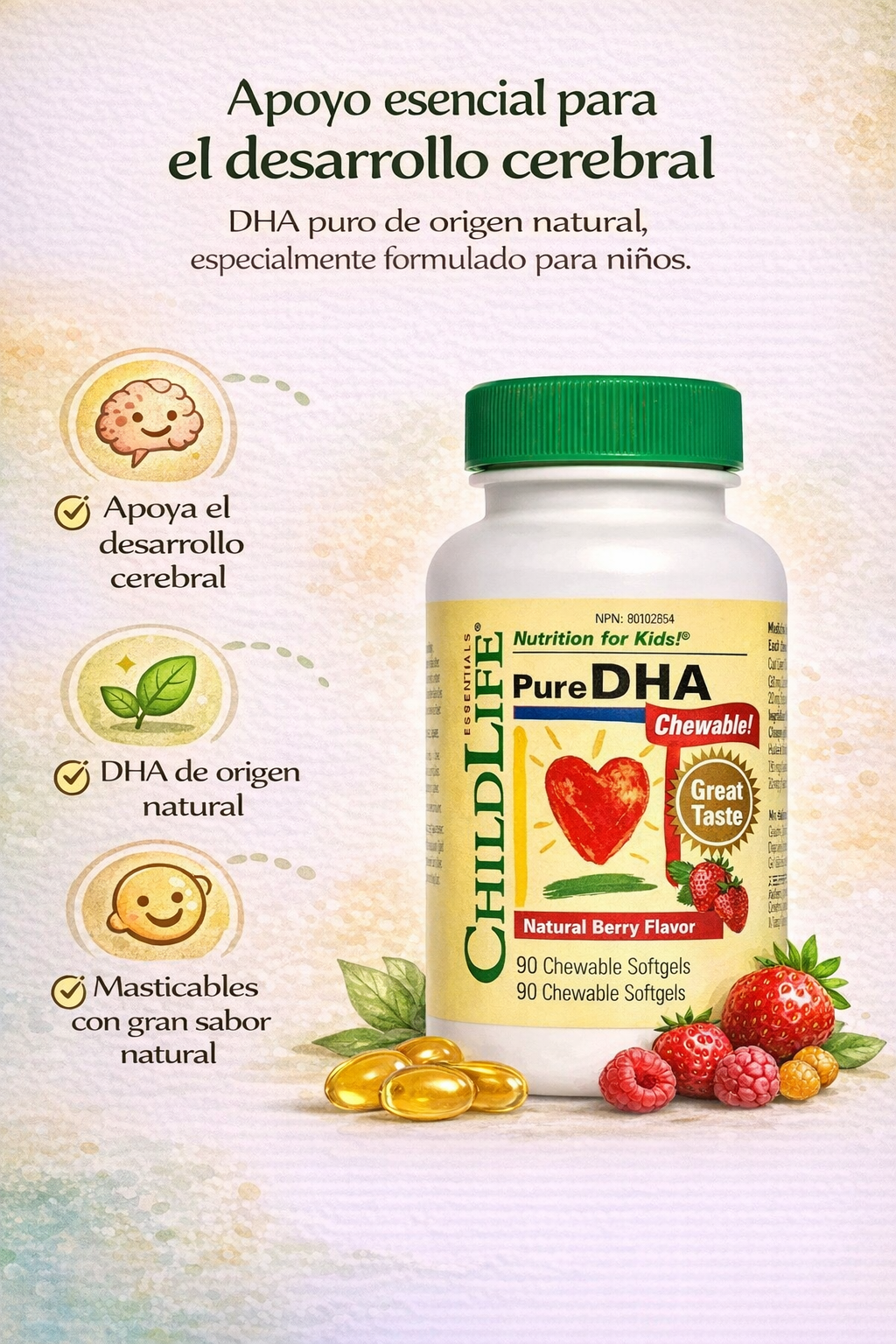 DHA puro (90 caps blandas) / pure DHA (90 Softgels)