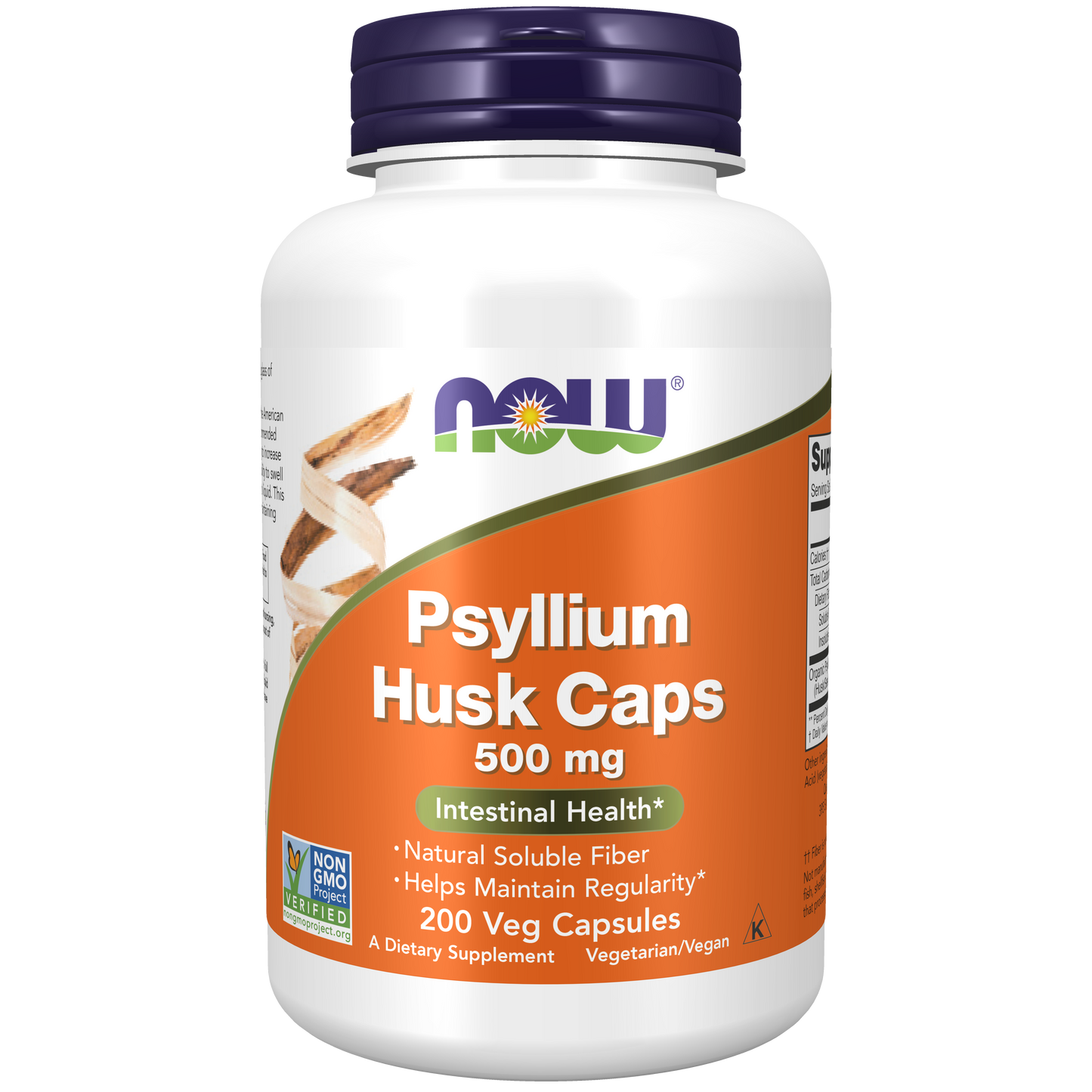 Plantago Psyllium Fibra Natural 500mg (200 Vcaps)/ Psyllium Husk 500 mg