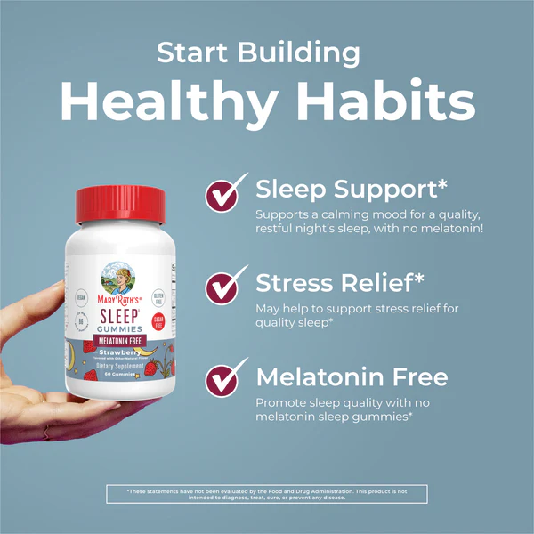 Gomitas para dormir para adultos sin melatonina sabor fresa 60 gomitas / Adult Sleep No Melatonin Gummies, Strawberry, 60 ct