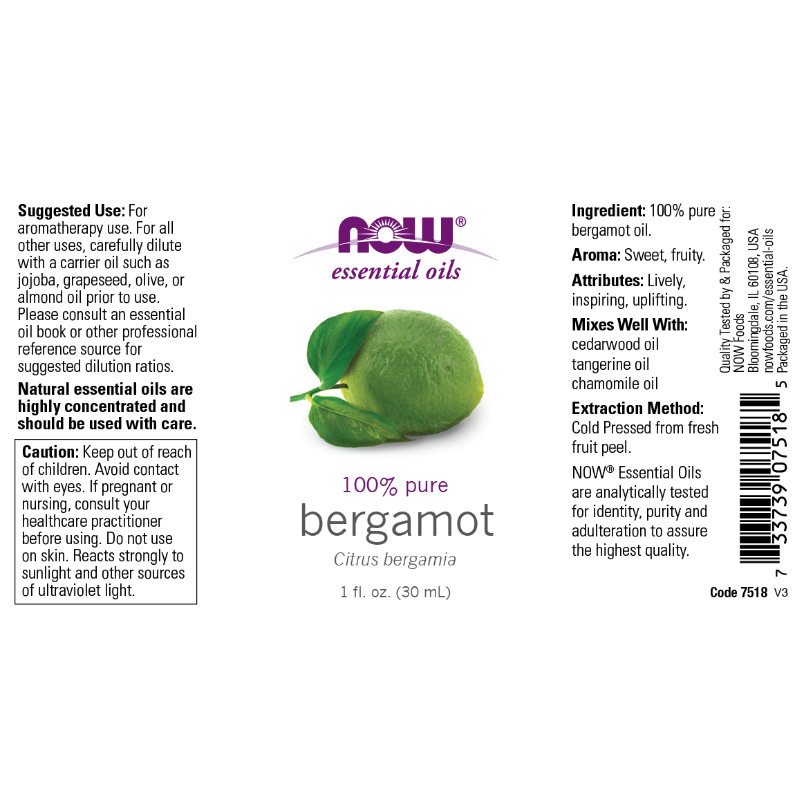 Aceite esencial de Bergamota (30 ML)/ Bergamot Oil