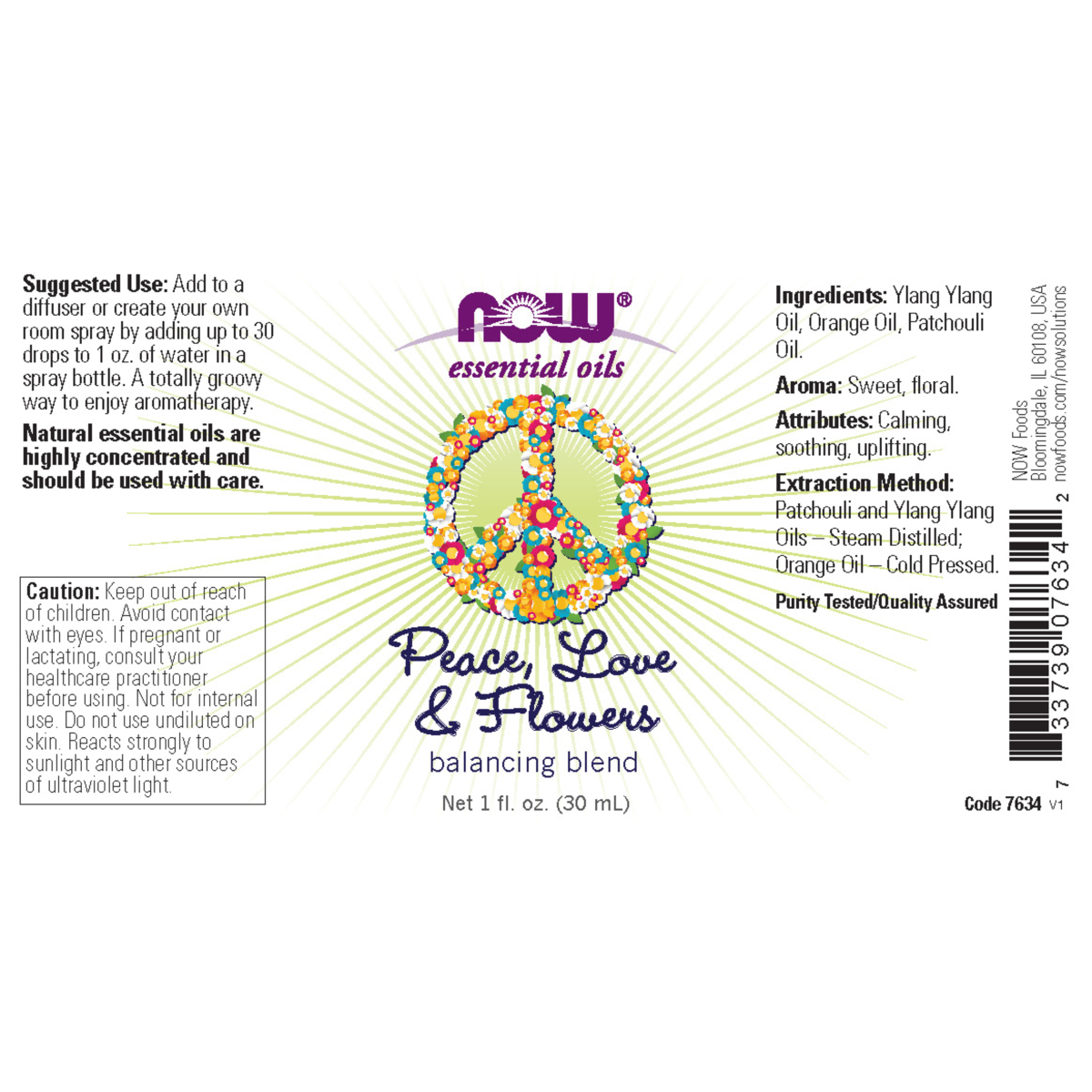 Mezcla de aceite de paz, amor y flores (30ml) /Peace, Love & Flowers Oil Blend