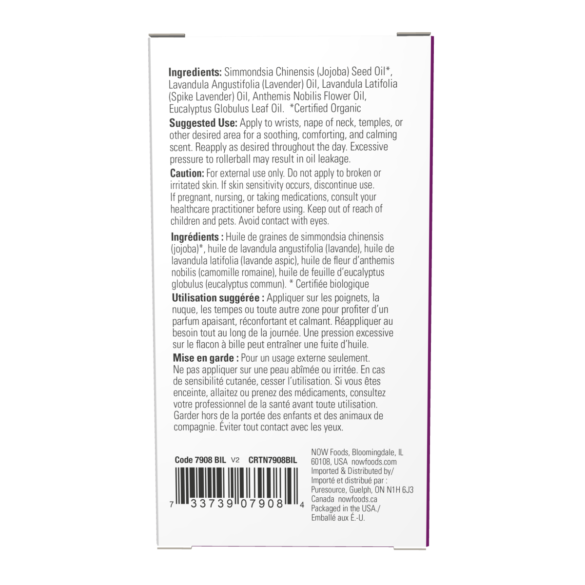 Mezcla de Aceites Esenciales, Alivio al Dolor de Cabeza Roll-on Orgánico (10 ml)