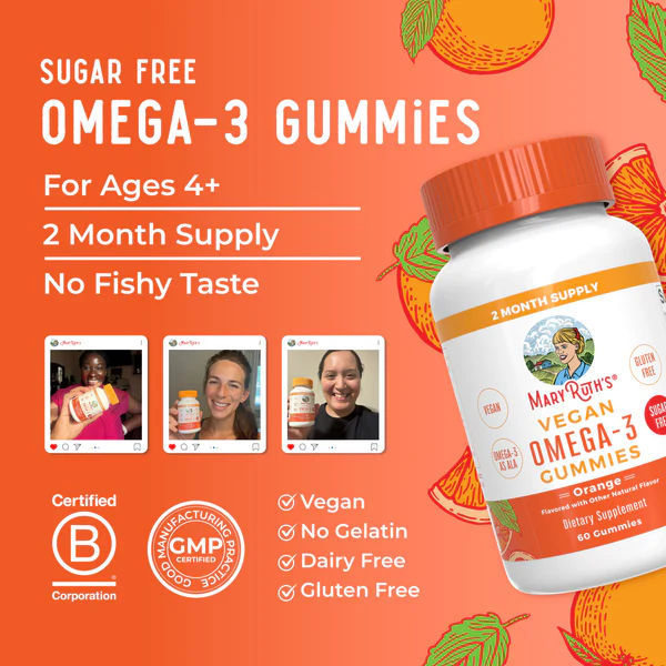Omega-3 en Gominolas Veganas (60 gomitas), Mary Ruth´s