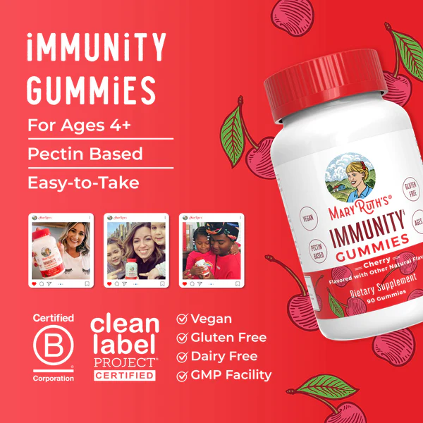 Inmunidad Gomitas, cereza 90gomitas / Immunity Gummies, Cherry, 90 ct