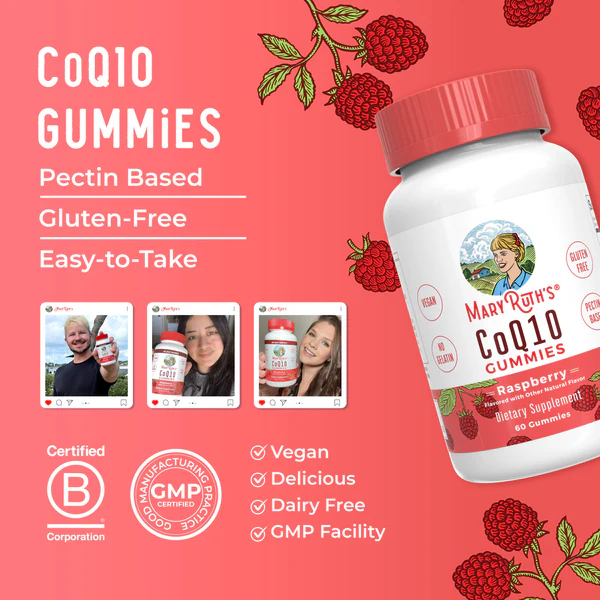 CoQ10 (Coenzima Q10) Gomitas/ CoQ10 Gummies, Raspberry, 60 ct