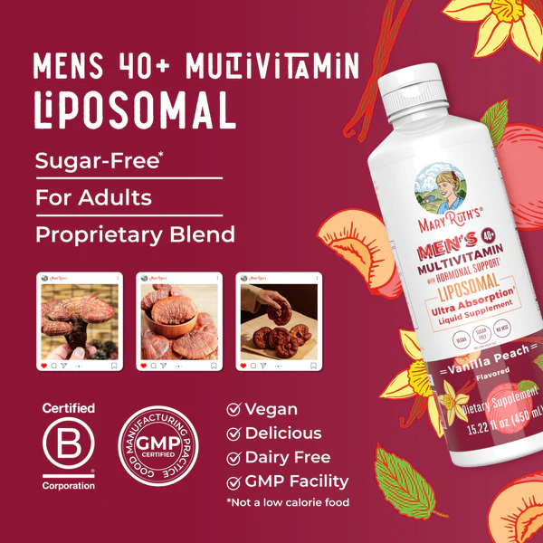 Multivitamínico Liposomal 40+ para Hombres (15.22 fl oz/450ml), Mary Ruth´s
