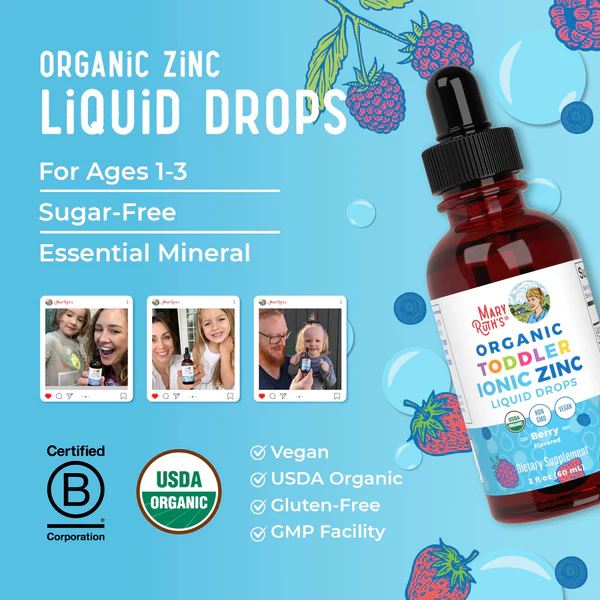 Zinc iónico orgánico liquido para niños pequeños (60ml) / Toddler Zinc Drops, Unflavored, Org, (2oz)