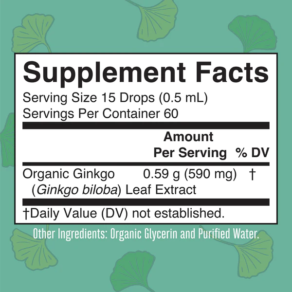 CC Extracto de Ginkgo Organico, Liquido (1 fl oz/30ml), Mary Ruth´s