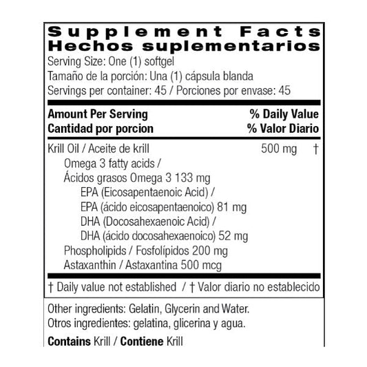 Aceite De Krill (45 Gelcaps), Bio Nutrition
