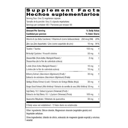 Bienestar Para Los Ojos Con Zeaxanthin, (60 Capsulas), Bio Nutrition