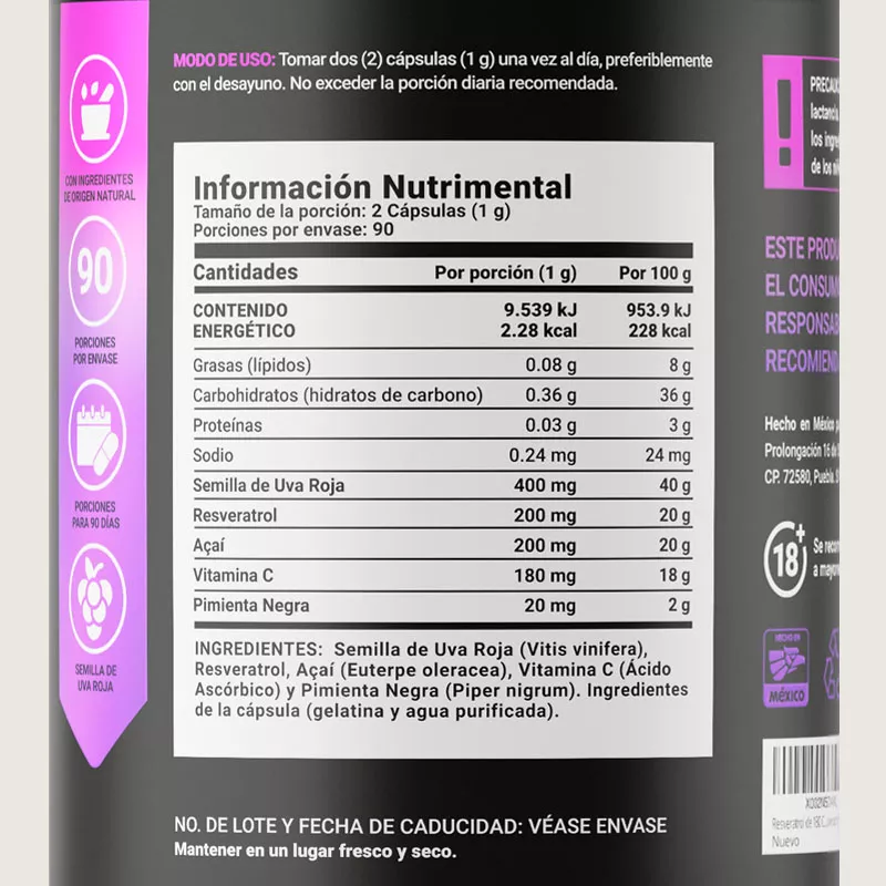 OFERTA 50% Resveratrol (180 caps), Blife