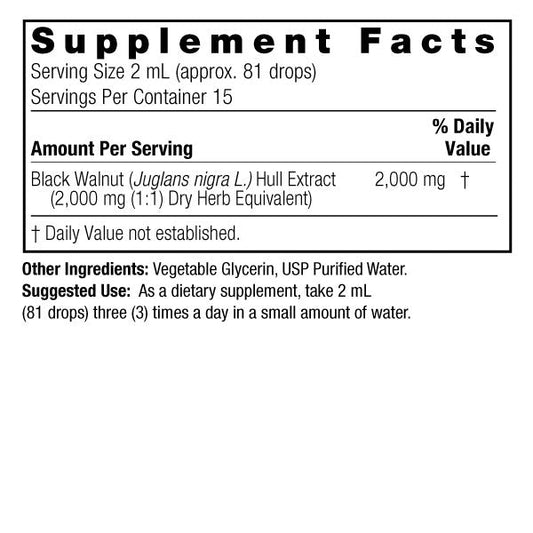 Cáscaras de Nuez 2,000 mg (1 fl oz/30 ml), Black Walnut Hull, Nature's Answer