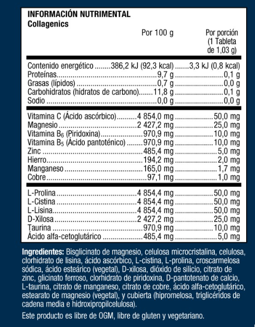 Collagenics - 1.03g - 60 Tabletas