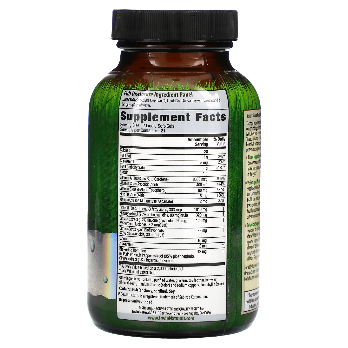 CC Vision Sharp, Multi-Nutriente para Ojos (42 softgels), Irwin Naturals