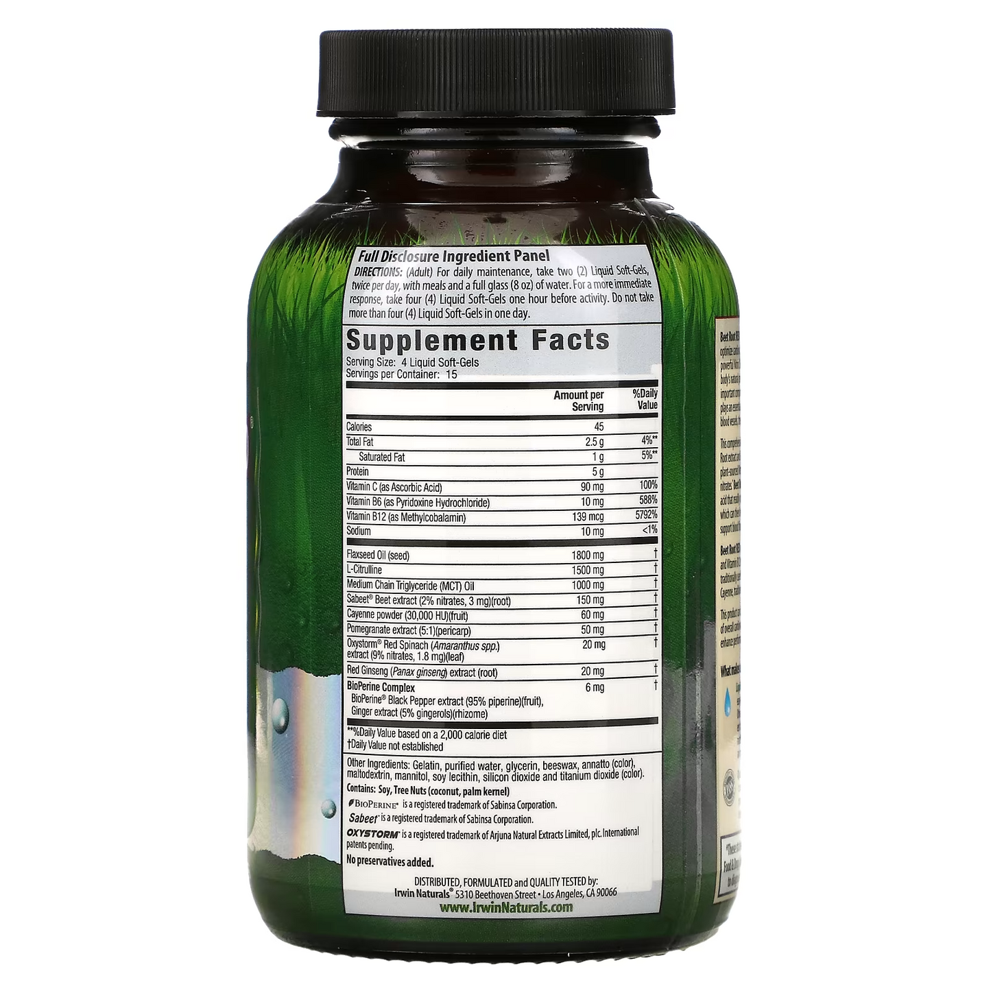 Raíz de remolacha ROJA (60 softgels), Irwin Naturals