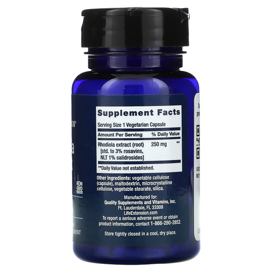 Extracto de rodiola 250 mg (60 vcaps) / Rhodiola Extract 250 mg (60 vcaps)