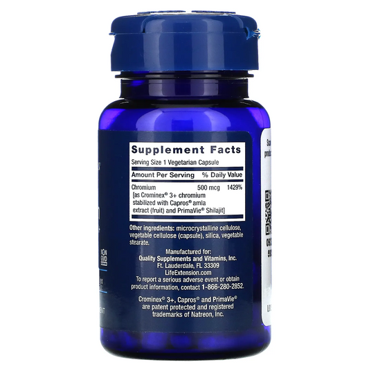 Cromo optimizado con Crominex® 3+ 500 mcg, 60 (vcaps) / Optimized Chromium with Crominex® 3 500 mcg, (60 vcaps)