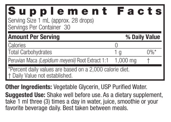 Extracto Líquido de Raíz de Maca 1 oz( 30 ml) Sin Alcohol, Natures Answer