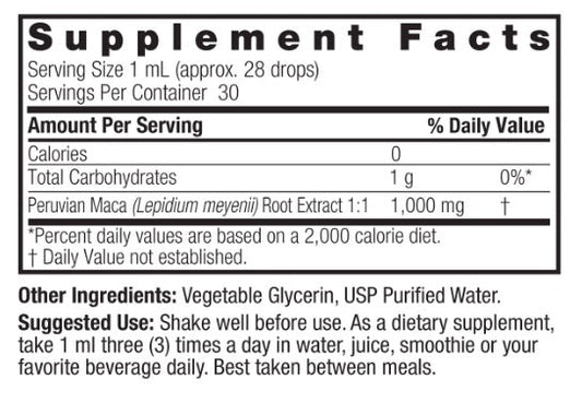 Extracto Líquido de Raíz de Maca 1 oz( 30 ml) Sin Alcohol, Natures Answer