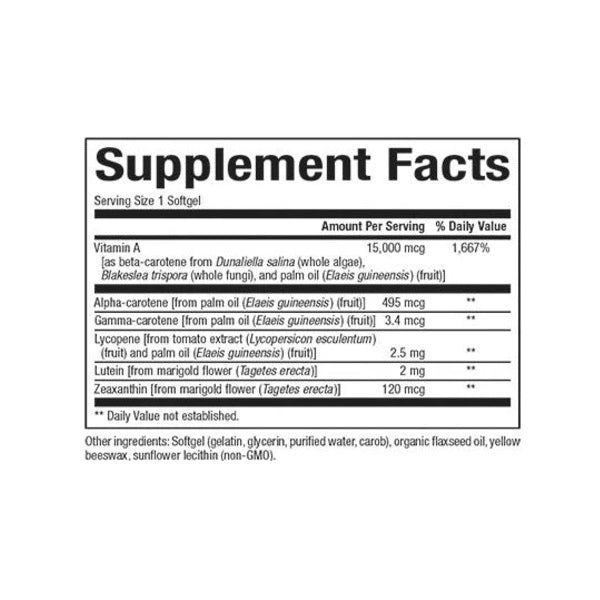 OFERTA 25% Betacaroteno Natural BetaCareAll® 15,000 mcg (90 softgels), Natural Factors